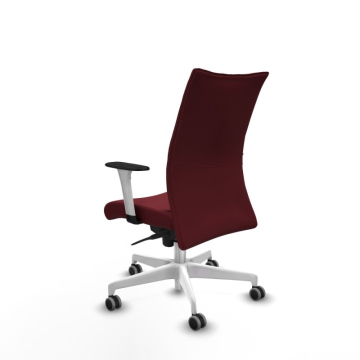 Albacete confidente sincro similpiel granate brazos 1D blancos base blanca ruedas 65mm engomadas