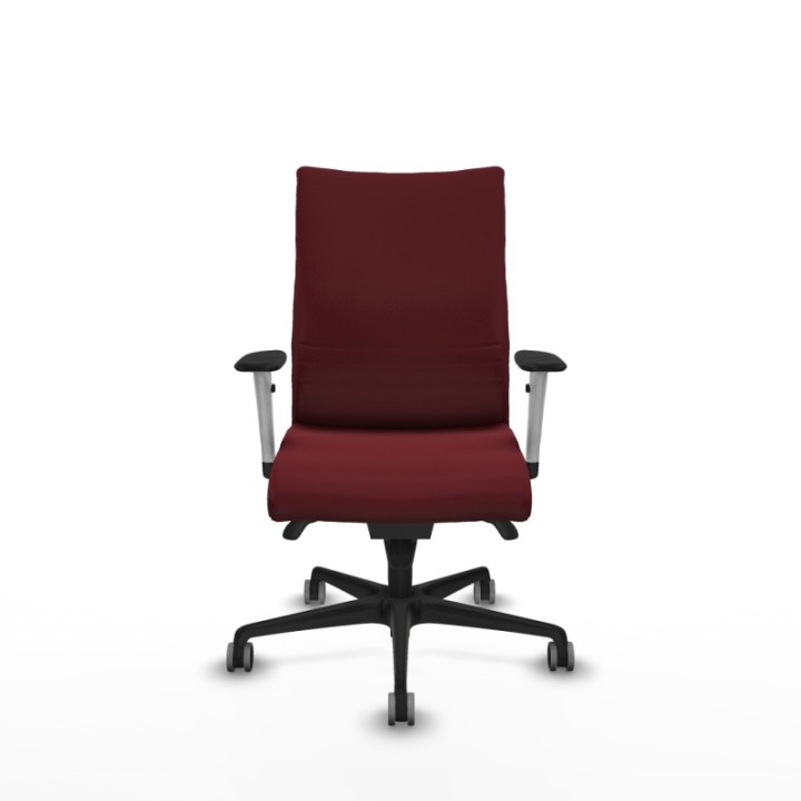 Albacete confidente sincro similpiel granate brazos 1D blancos base nailon ruedas 65mm engomadas