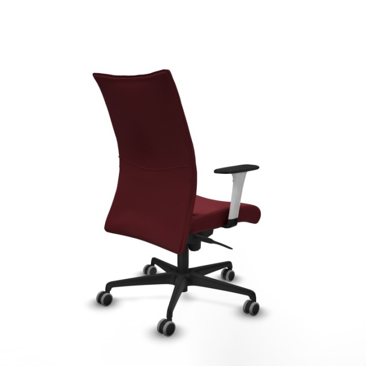 Albacete confidente sincro similpiel granate brazos 1D blancos base nailon ruedas 65mm engomadas