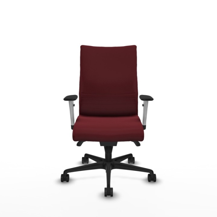 Albacete confidente sincro similpiel granate brazos 1D blancos base nailon ruedas 65 mm nailon