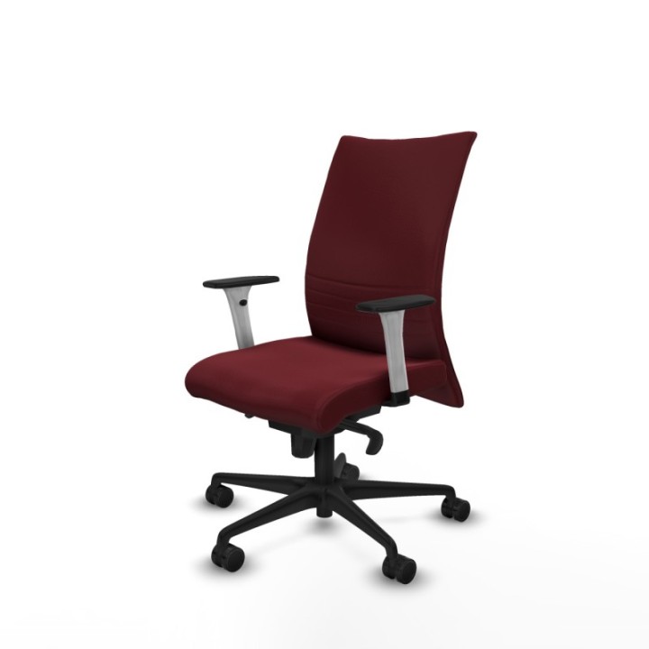 Albacete confidente sincro similpiel granate brazos 1D blancos base nailon ruedas 65 mm nailon