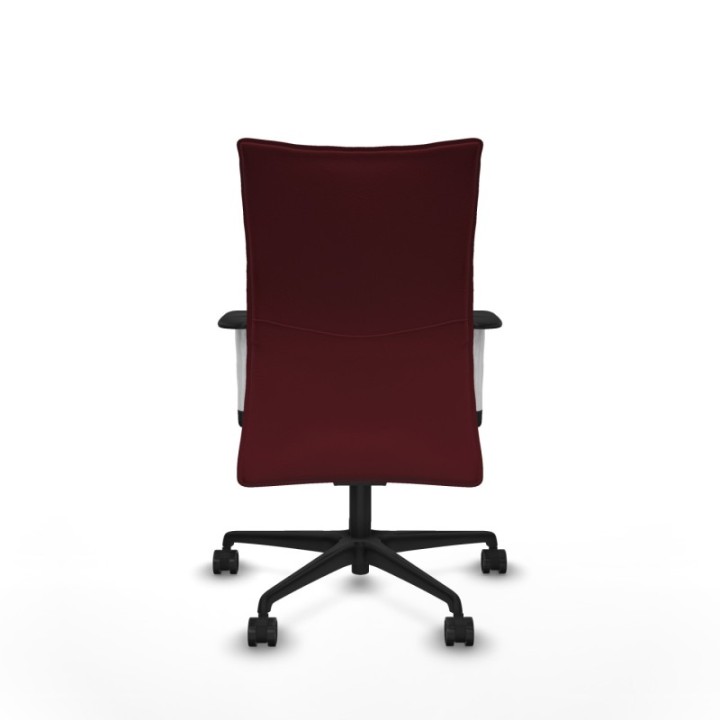 Albacete confidente sincro similpiel granate brazos 1D blancos base nailon ruedas 65 mm nailon