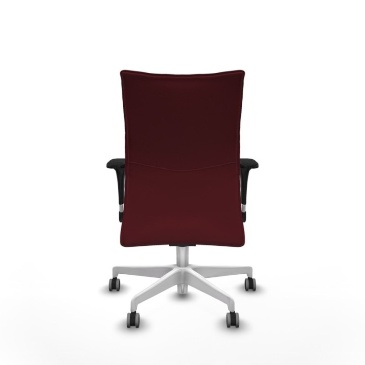 Albacete confidente sincro similpiel granate brazos 1D base blanca ruedas 65mm engomadas