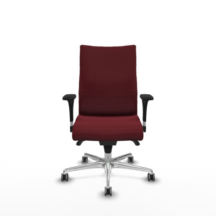 Albacete confidente sincro similpiel granate brazos 1D base aluminio ruedas 65mm engomadas