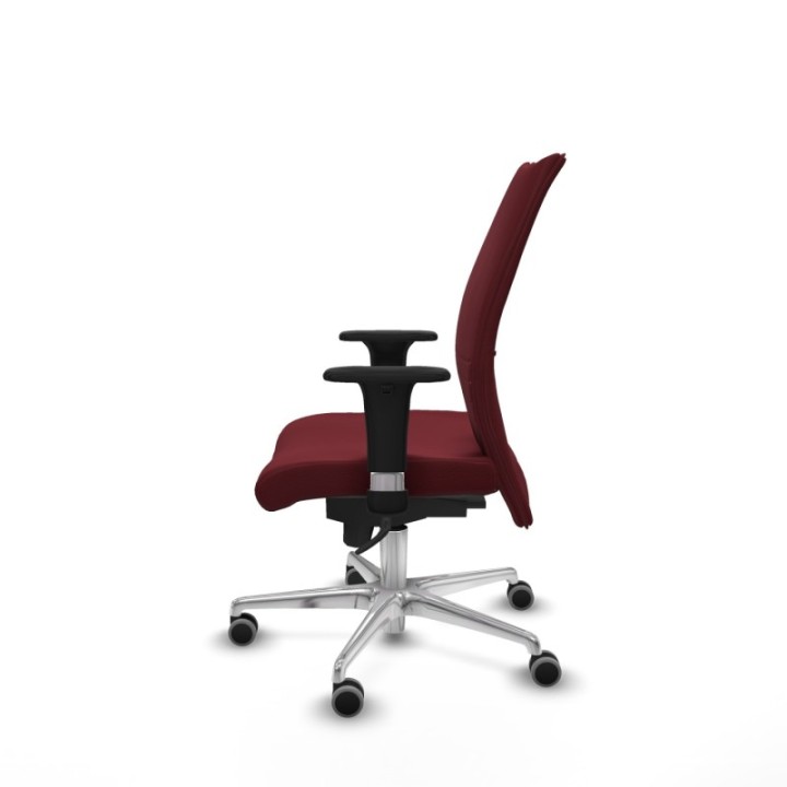 Albacete confidente sincro similpiel granate brazos 1D base aluminio ruedas 65mm engomadas