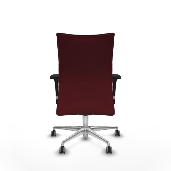 Albacete confidente sincro similpiel granate brazos 1D base aluminio ruedas 65mm engomadas