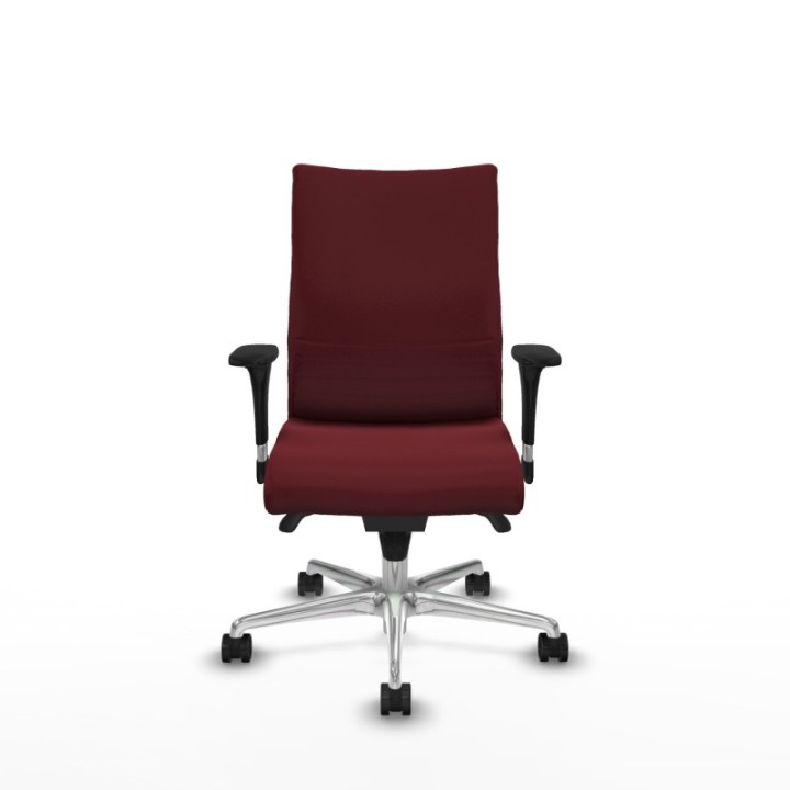 Albacete confidente sincro similpiel granate brazos 1D base aluminio ruedas 65 mm nailon