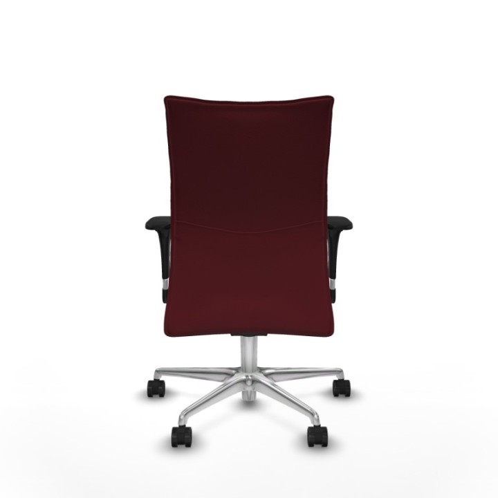 Albacete confidente sincro similpiel granate brazos 1D base aluminio ruedas 65 mm nailon