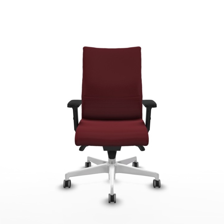 Albacete confidente sincro similpiel granate brazos 2D base blanca ruedas 65mm engomadas