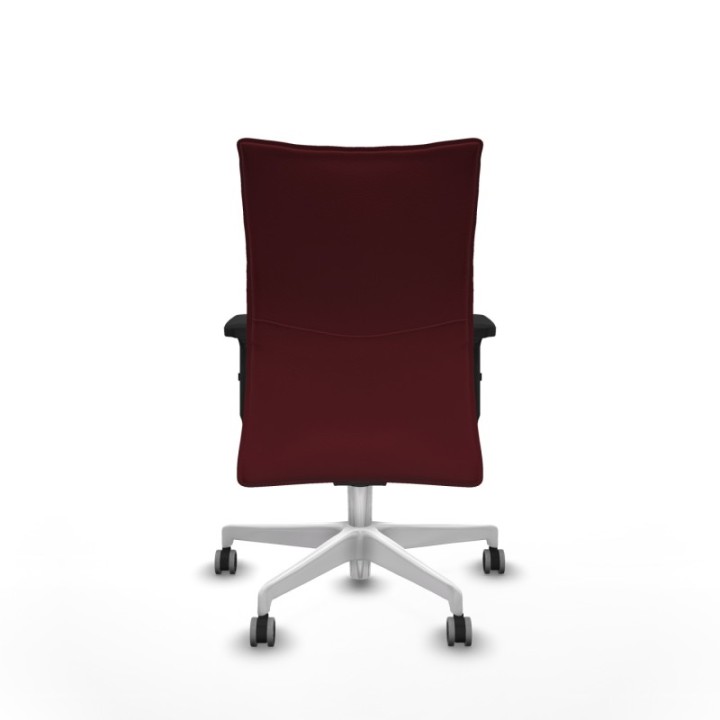 Albacete confidente sincro similpiel granate brazos 2D base blanca ruedas 65mm engomadas