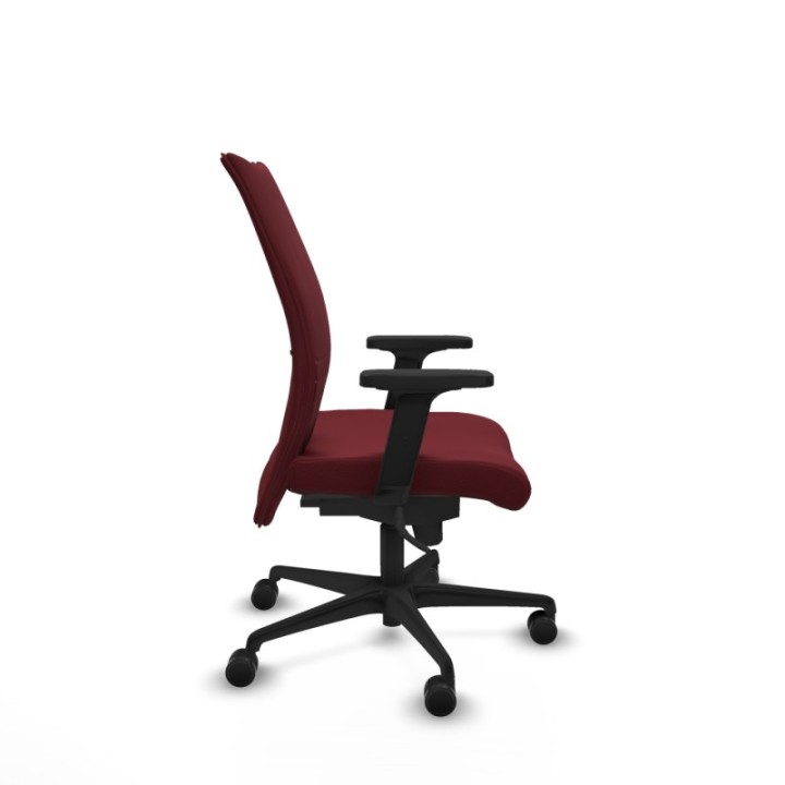 Albacete confidente sincro similpiel granate brazos 2D base nailon ruedas 65 mm nailon