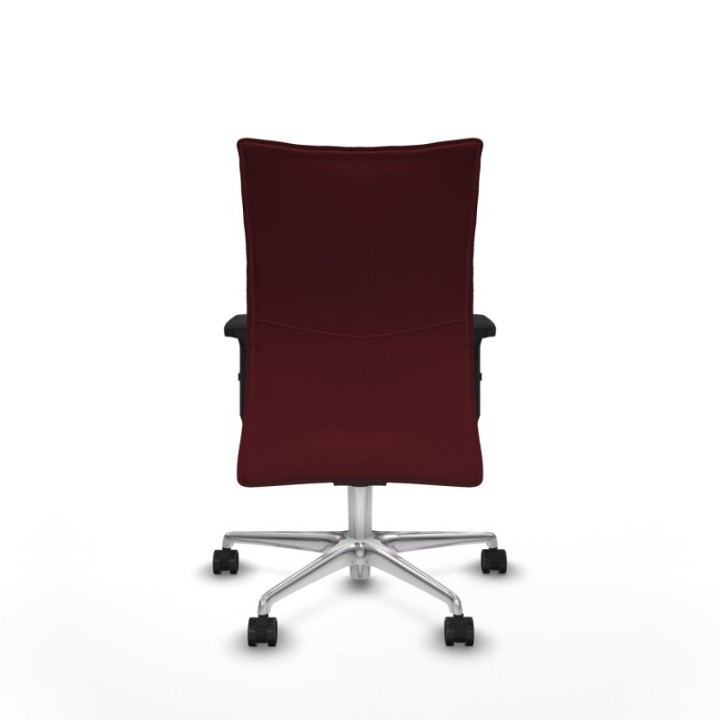 Albacete confidente sincro similpiel granate brazos 2D base aluminio ruedas 65 mm nailon