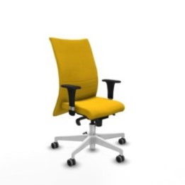 Albacete confidente XL sincro bali amarillo brazos 1D cromados base blanca ruedas 65mm engomadas