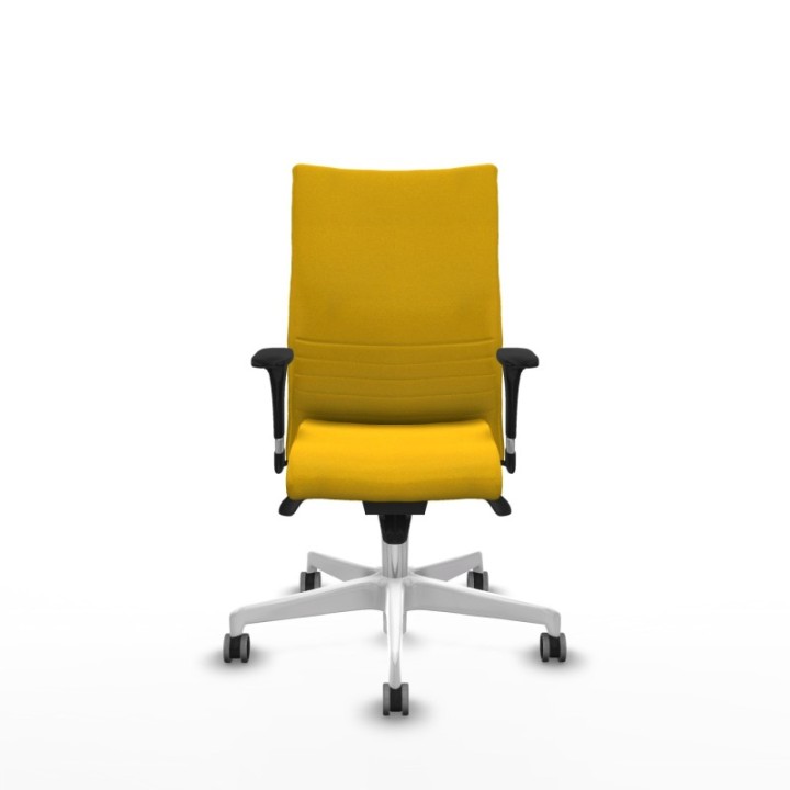 Albacete confidente XL sincro bali amarillo brazos 1D cromados base blanca ruedas 65mm engomadas