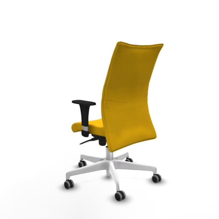 Albacete confidente XL sincro bali amarillo brazos 1D cromados base blanca ruedas 65mm engomadas