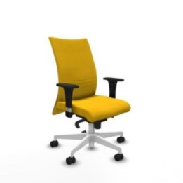 Albacete confidente XL sincro bali amarillo brazos 1D cromados base blanca ruedas 65 mm nailon