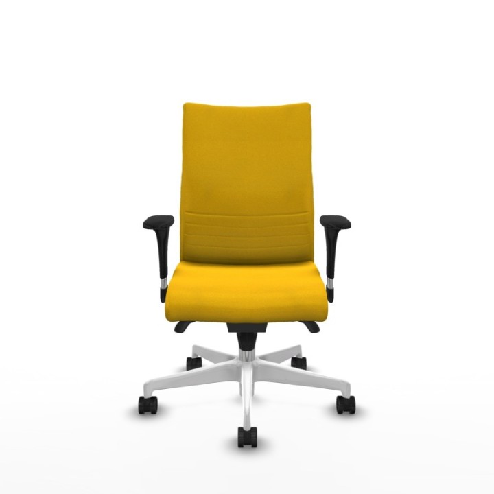 Albacete confidente XL sincro bali amarillo brazos 1D cromados base blanca ruedas 65 mm nailon