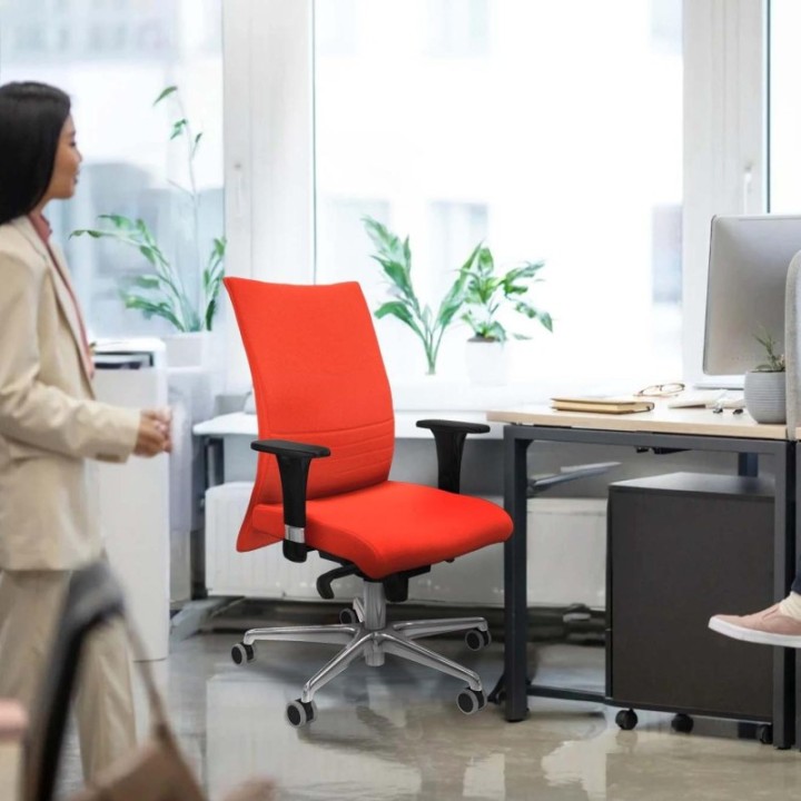 Albacete confidente XL sincro bali amarillo brazos 1D cromados base aluminio ruedas 65mm engomadas