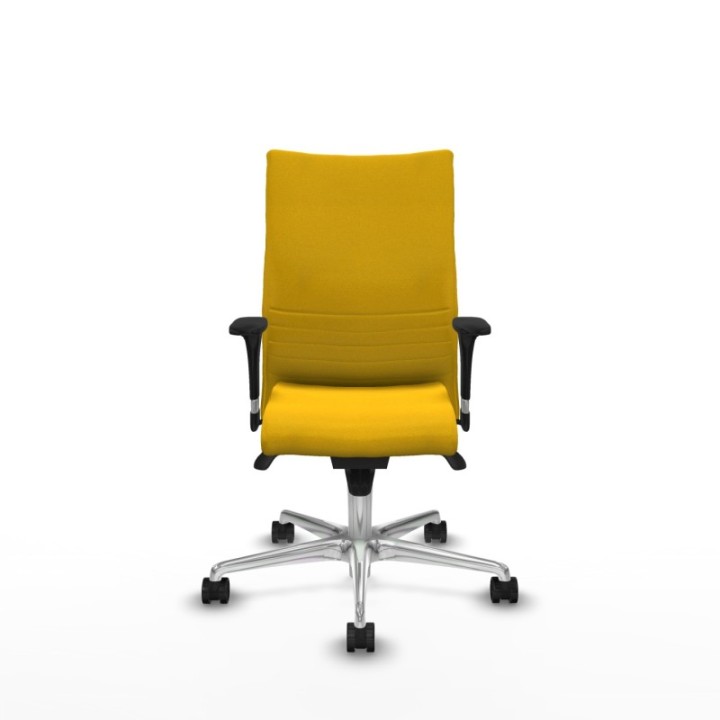 Albacete confidente XL sincro bali amarillo brazos 1D cromados base aluminio ruedas 65 mm nailon