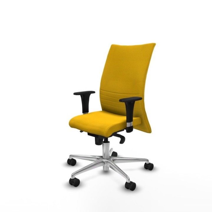 Albacete confidente XL sincro bali amarillo brazos 1D cromados base aluminio ruedas 65 mm nailon