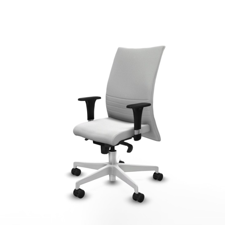 Albacete confidente XL sincro bali blanco brazos 1D cromados base blanca ruedas 65 mm nailon