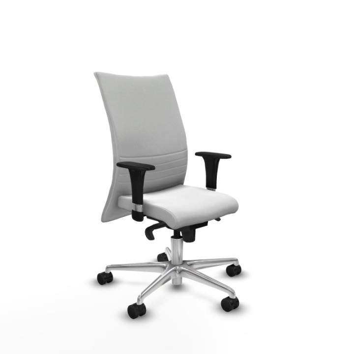 Albacete confidente XL sincro bali blanco brazos 1D cromados base aluminio ruedas 65 mm nailon