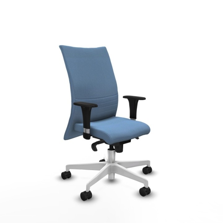 Albacete confidente XL sincro bali azul cielo brazos 1D cromados base blanca ruedas 65 mm nailon