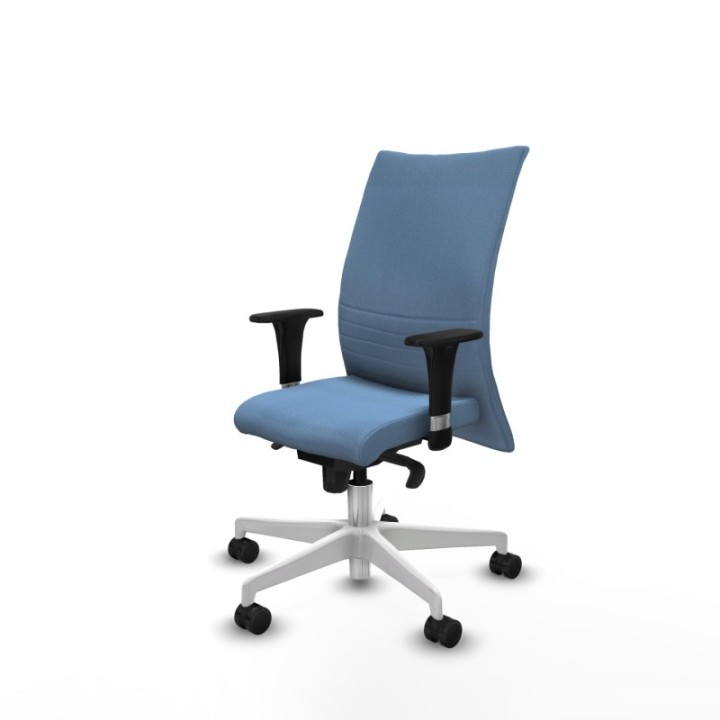 Albacete confidente XL sincro bali azul cielo brazos 1D cromados base blanca ruedas 65 mm nailon