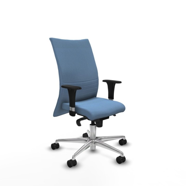 Albacete confidente XL sincro bali azul cielo brazos 1D cromados base aluminio ruedas 65 mm nailon