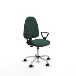 Algarra CP bali verde botella brazos fijos base cromada ruedas engomadas 50mm