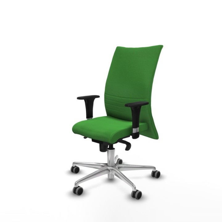 Albacete confidente XL sincro bali verde brazos 1D cromados base aluminio ruedas 65mm engomadas