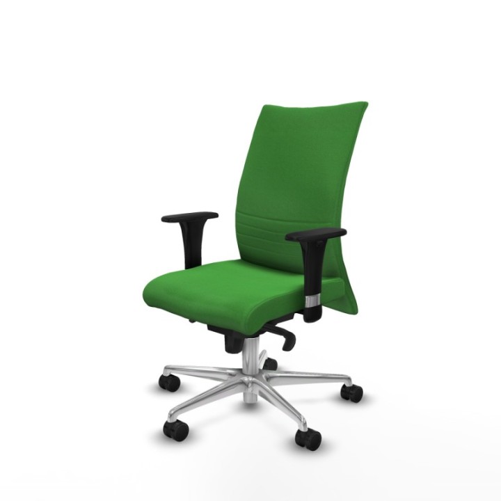 Albacete confidente XL sincro bali verde brazos 1D cromados base aluminio ruedas 65 mm nailon