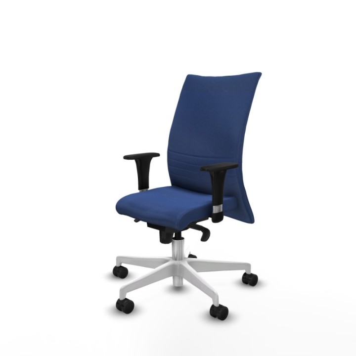 Albacete confidente XL sincro bali azul marino brazos 1D cromados base blanca ruedas 65 mm nailon