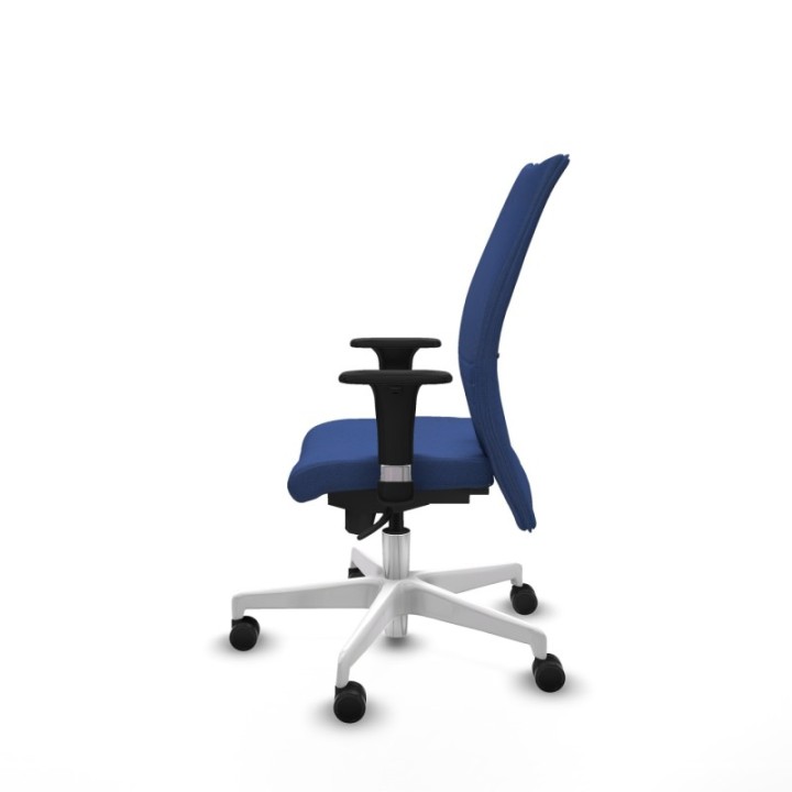 Albacete confidente XL sincro bali azul marino brazos 1D cromados base blanca ruedas 65 mm nailon