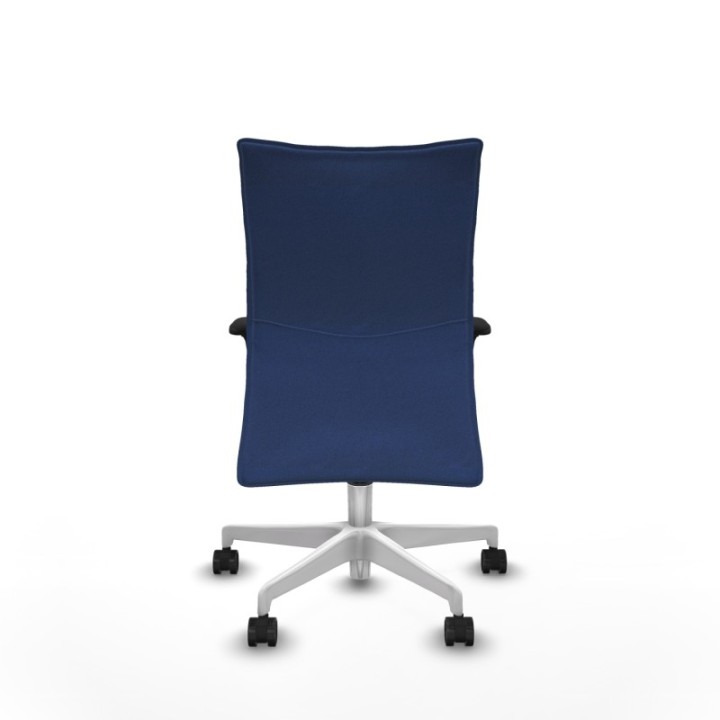 Albacete confidente XL sincro bali azul marino brazos 1D cromados base blanca ruedas 65 mm nailon