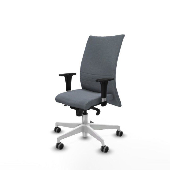 Albacete confidente XL sincro bali gris brazos 1D cromados base blanca ruedas 65mm engomadas