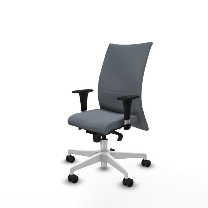 Albacete confidente XL sincro bali gris brazos 1D cromados base blanca ruedas 65 mm nailon