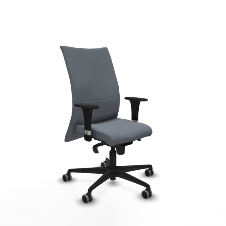 Albacete confidente XL sincro bali gris brazos 1D cromados base nailon ruedas 65mm engomadas