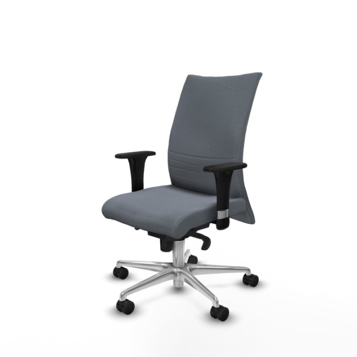 Albacete confidente XL sincro bali gris brazos 1D cromados base aluminio ruedas 65 mm nailon