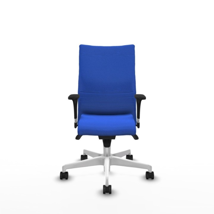 Albacete confidente XL sincro bali azul brazos 1D cromados base blanca ruedas 65 mm nailon