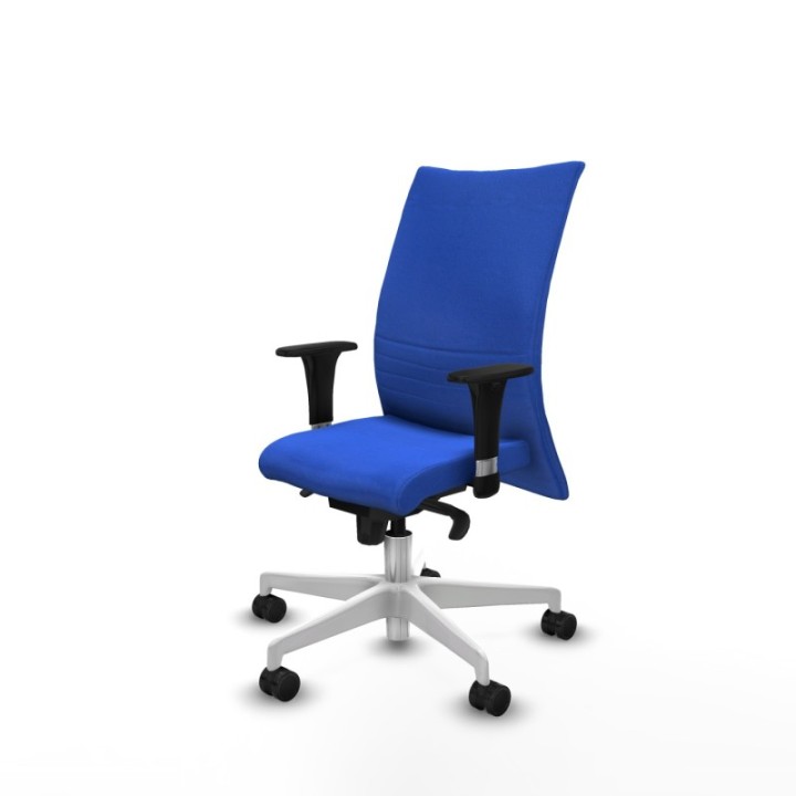 Albacete confidente XL sincro bali azul brazos 1D cromados base blanca ruedas 65 mm nailon