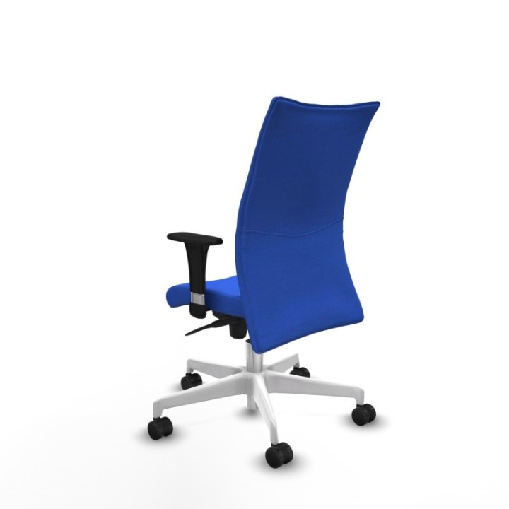 Albacete confidente XL sincro bali azul brazos 1D cromados base blanca ruedas 65 mm nailon