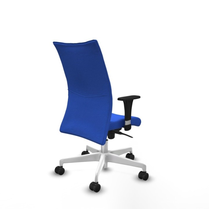 Albacete confidente XL sincro bali azul brazos 1D cromados base blanca ruedas 65 mm nailon