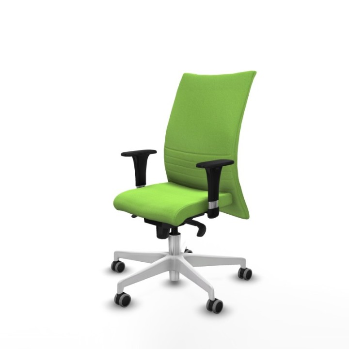 Albacete confidente XL sincro bali pistacho brazos 1D cromados base blanca ruedas 65mm engomadas