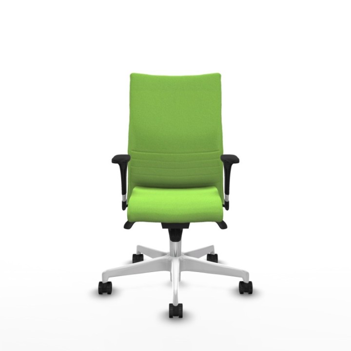 Albacete confidente XL sincro bali pistacho brazos 1D cromados base blanca ruedas 65 mm nailon