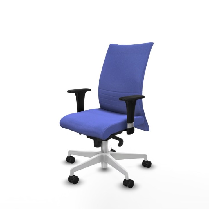 Albacete confidente XL sincro bali azul claro brazos 1D cromados base blanca ruedas 65 mm nailon