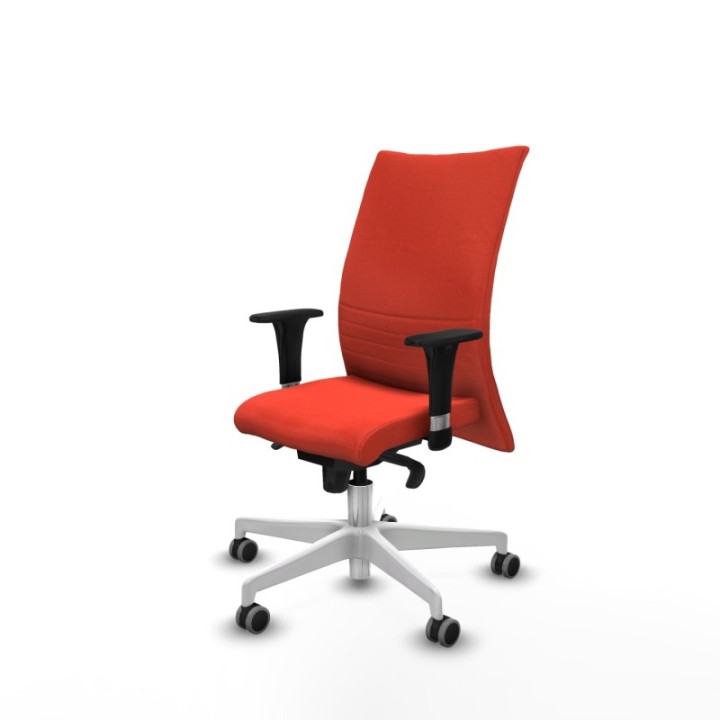 Albacete confidente XL sincro bali naranja oscuro brazos 1D cromados base blanca ruedas 65mm engomadas