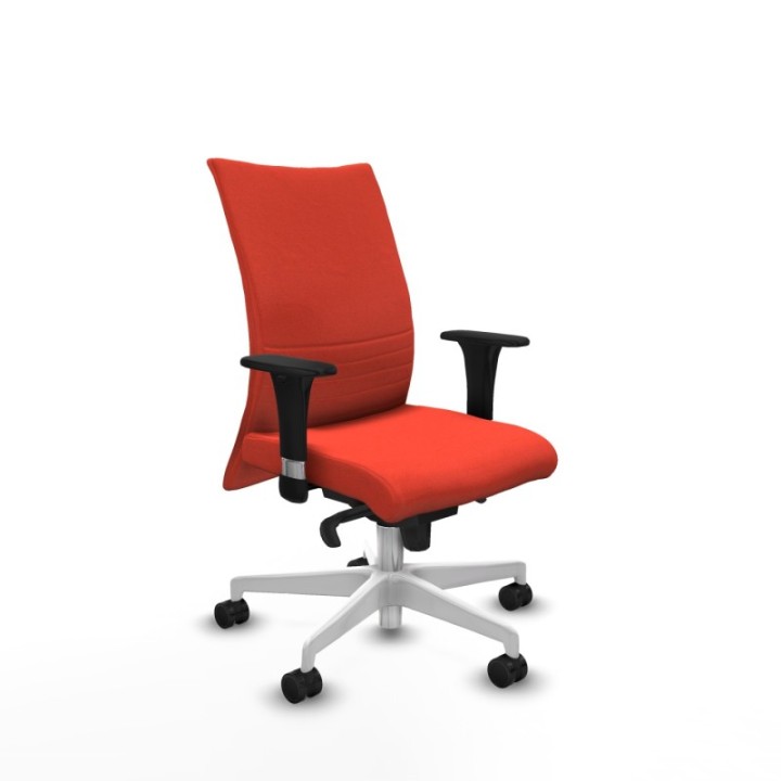 Albacete confidente XL sincro bali naranja oscuro brazos 1D cromados base blanca ruedas 65 mm nailon