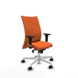 Albacete confidente XL sincro bali naranja brazos 1D cromados base blanca ruedas 65 mm nailon