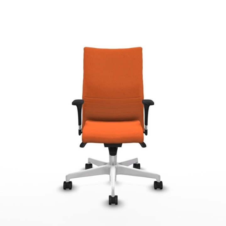 Albacete confidente XL sincro bali naranja brazos 1D cromados base blanca ruedas 65 mm nailon